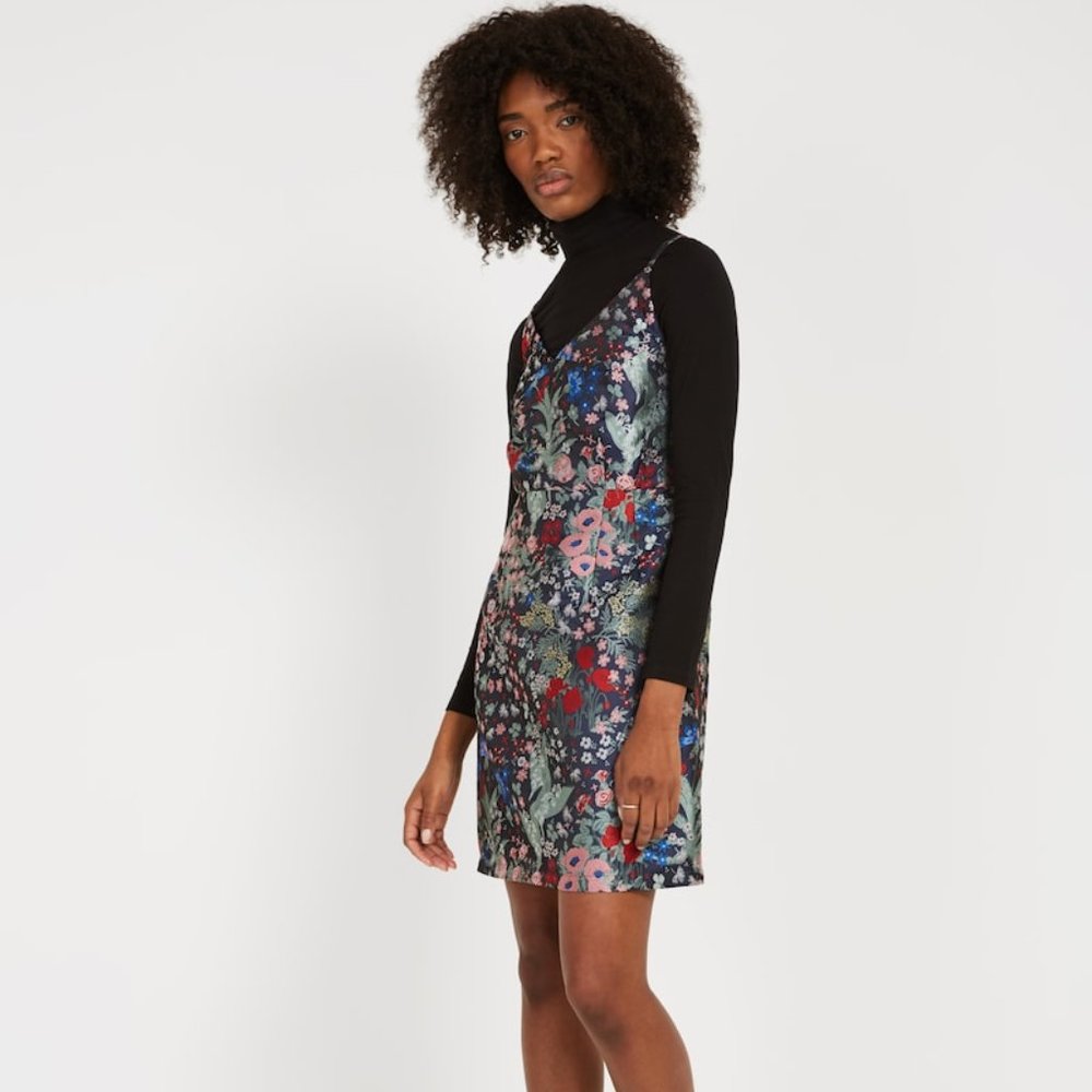 NWT Jacquard Slip Dress - Flower Combo
